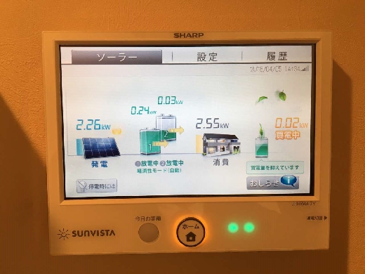 蓄電池が2台ある場合、モニター表示も2台になります。